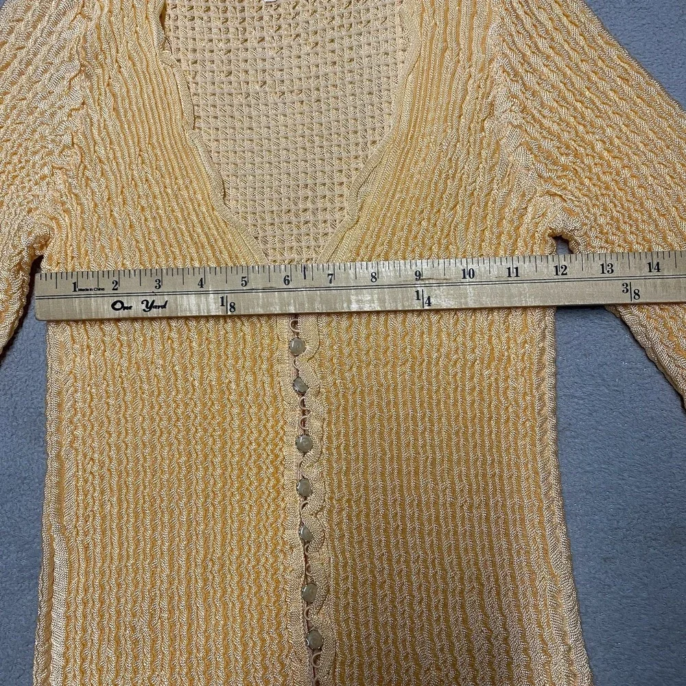 Free‎ People Pucker Up Cardigan XS Peach Orange Crinkle Y2K Top Beach Festival